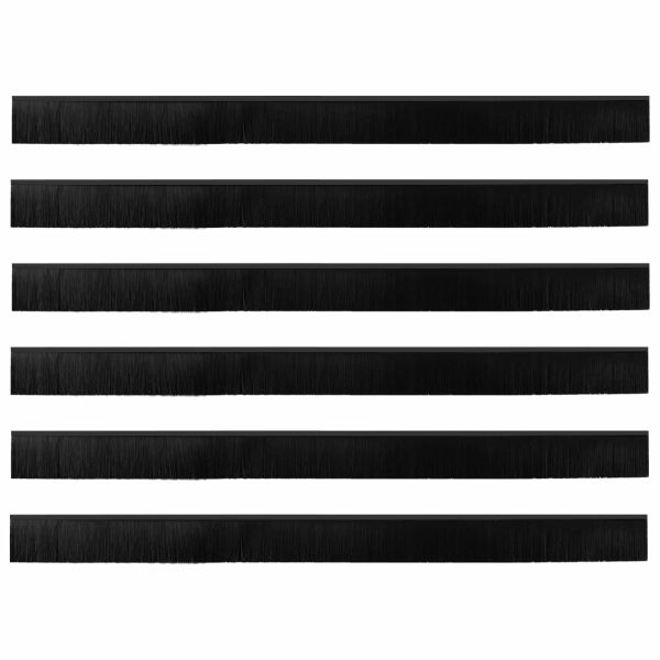 Самозалепващи се четки за уплътняване на врати 6 pcs Черно
