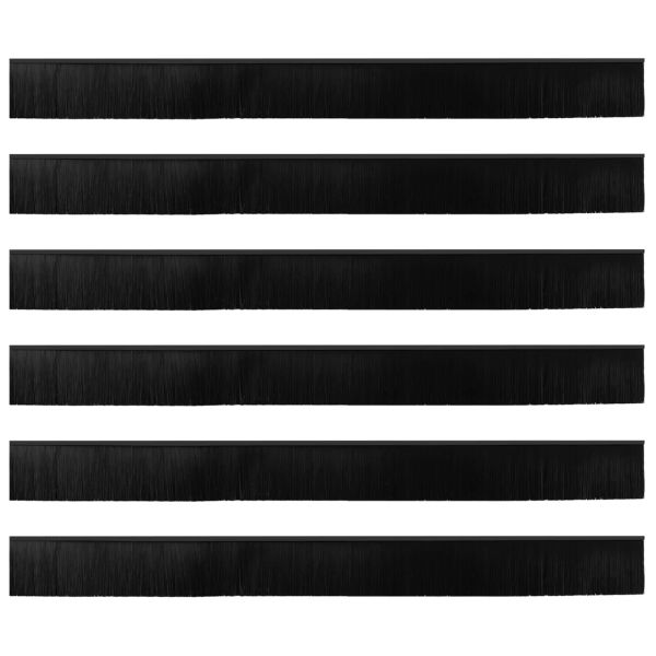 Самозалепващи се четки за уплътняване на врати 6 pcs Черно