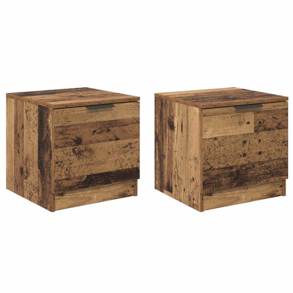 Шкаф за легло 2 pcs Старо дърво 40 x 39 x 40см Инженерно дърво