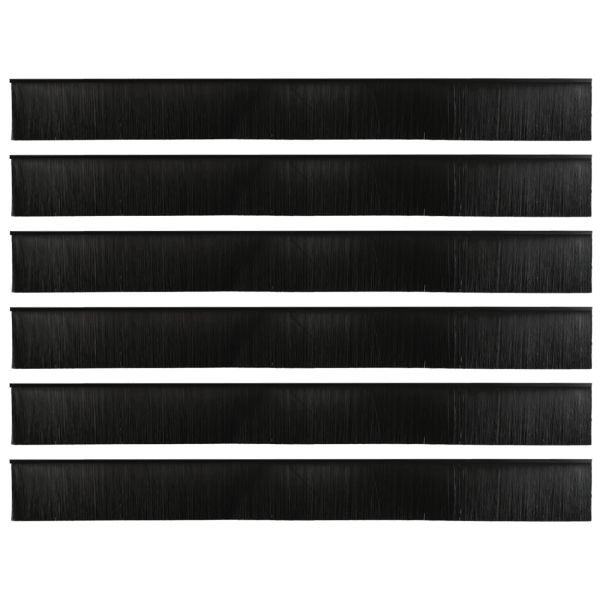 Самозалепващи се четки за уплътняване на врати 6 pcs Черно