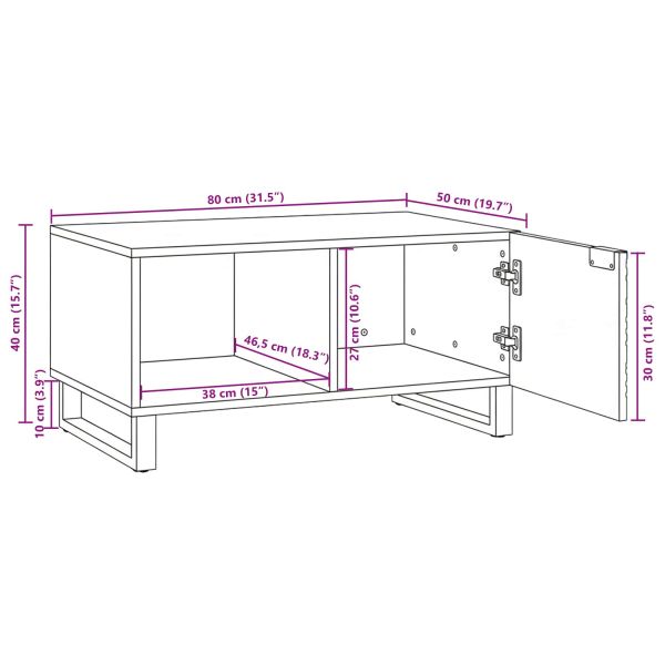 Масичка за кафе Кафяв и черен 80 x 50 x 40 cm