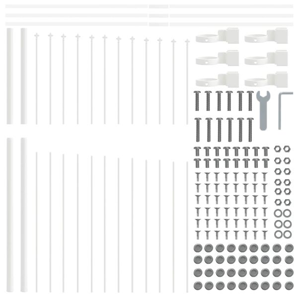 Градска ограда 7 pcs Бяло 170 x 215 см