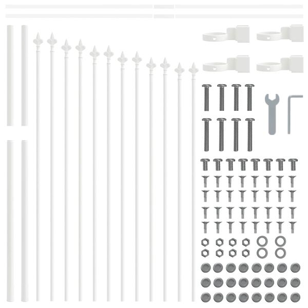 Градска ограда 7 pcs Бяло 170 x 140 см