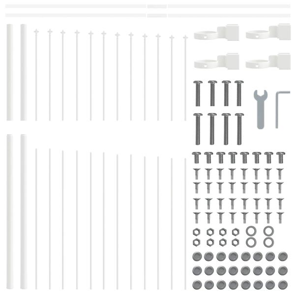 Градска ограда 8 pcs Бяло 170 x 165 см