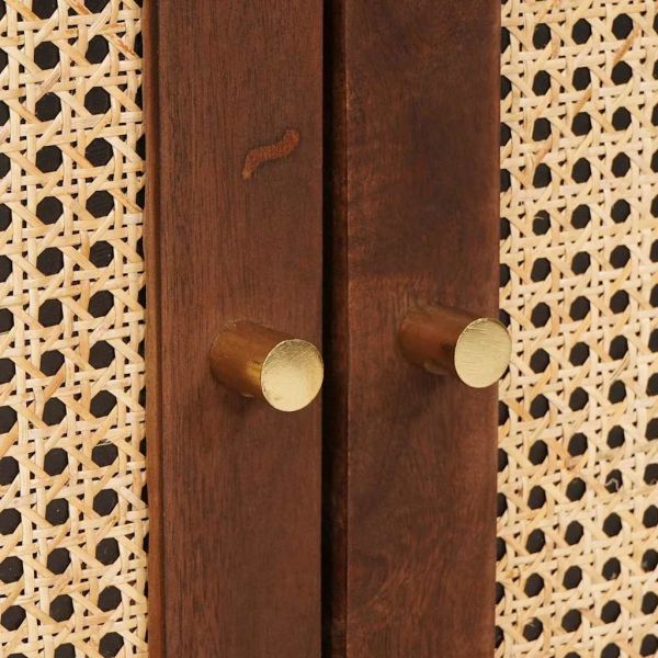 Страничен шкаф Кафяво 60 x 33,5 x 75 см Солидно мангово дърво