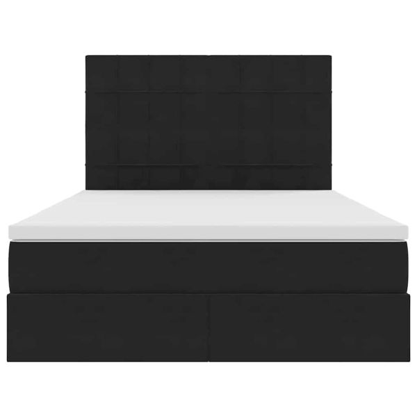 Легло с място за съхранение и матрак Черно 140 x 190 cm Кадифе