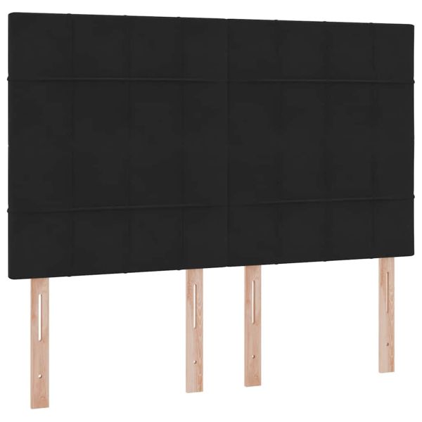 Легло с място за съхранение и матрак Черно 140 x 190 cm Кадифе