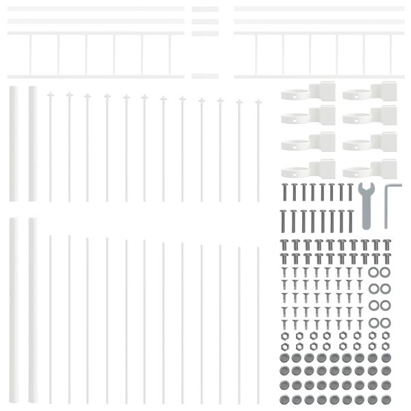 Градска ограда 4 pcs Бяло 170 x 225 см