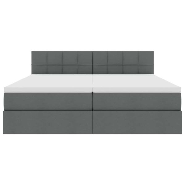 Легло с място за съхранение Тъмен сив 180 x 200 cm Изкуствена