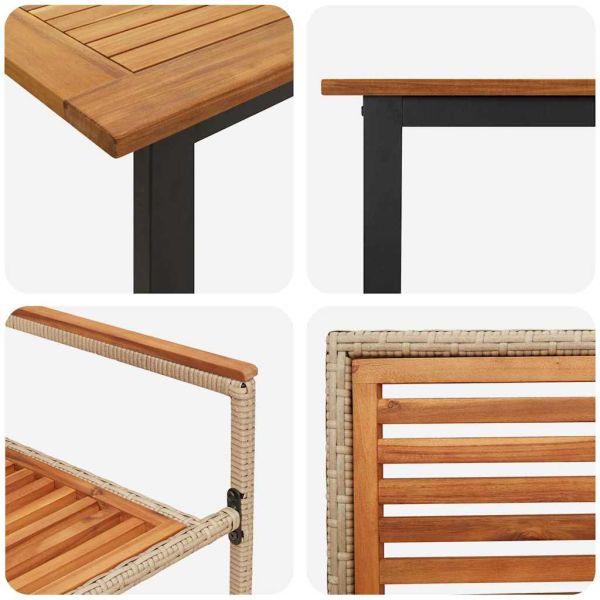 Комплект за хранене в градината 7 pcs Бежово