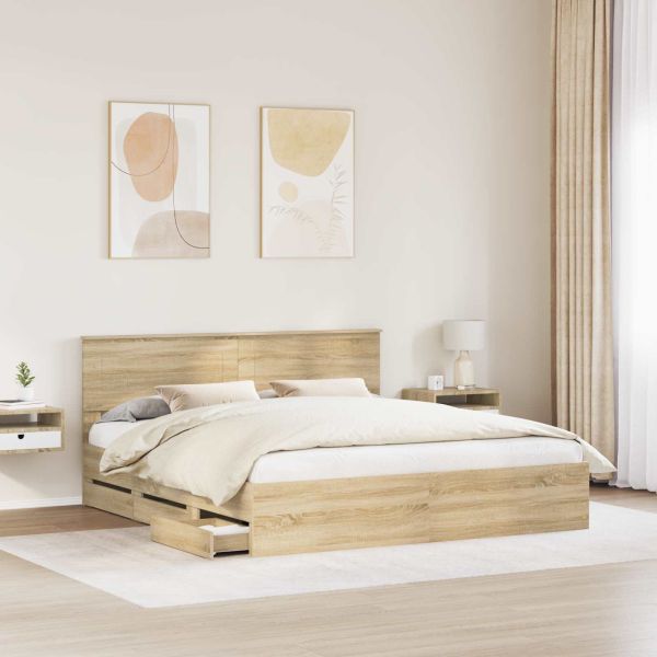 Рамка за легло Сонома дъб 180 x 200 cm Инженерна дървесина