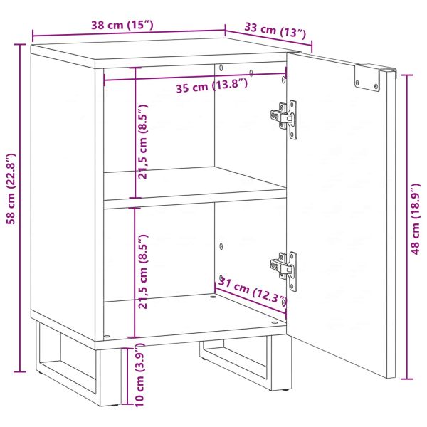 Шкаф за мивка в баня Орех 38 x 33,5 x 58 см Инженерно дърво