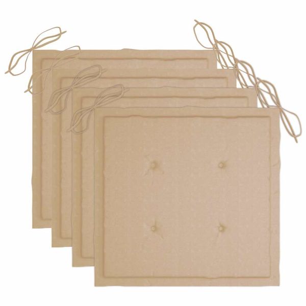 Градински столове с възглавници, 4 бр, акациево дърво масив