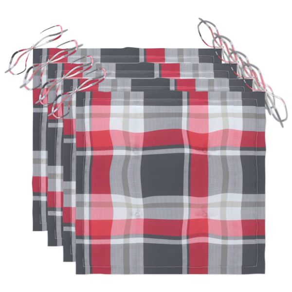 Градински столове с възглавници, 4 бр, акациево дърво масив