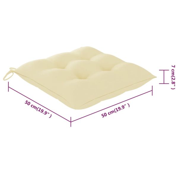 Градински столове с възглавници, 8 бр, акация масив