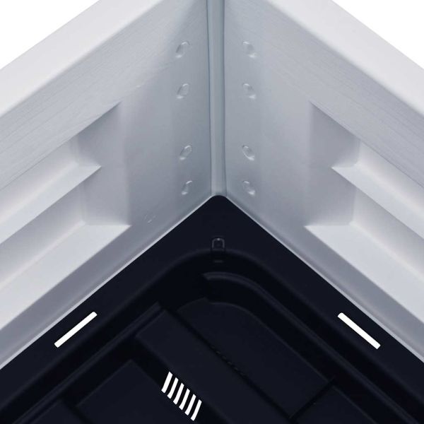 Градинска висока леха, PP, бяла, 43x43x35 см