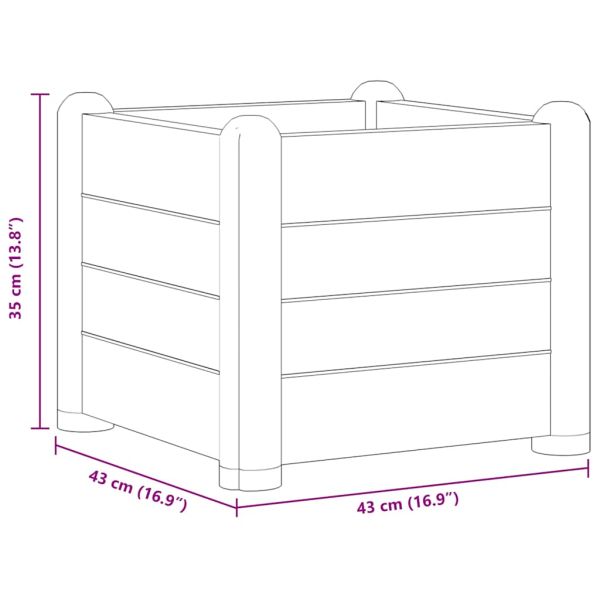 Градинска висока леха, PP, бяла, 43x43x35 см