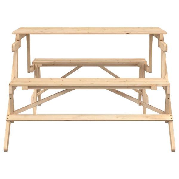 Пикник маса с пейки чамова дървесина масив 2 в 1 конвертируема