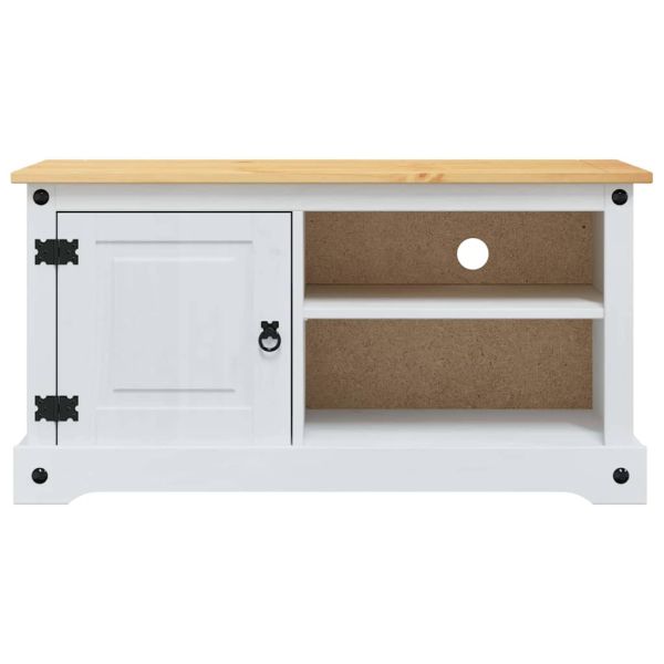 ТВ шкаф Corona Бяло 100 x 40 x 52 см Солидно борово дърво