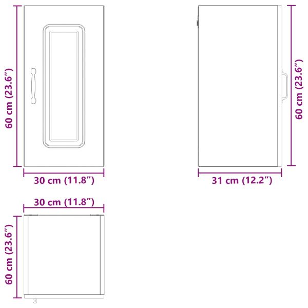 Кухненски шкаф със съхранение Kalmar Черния дъб 30 x 31 x 60 см