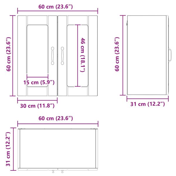 Кухненски шкаф Черния дъб 60 x 31 x 60 см Инженерно дърво