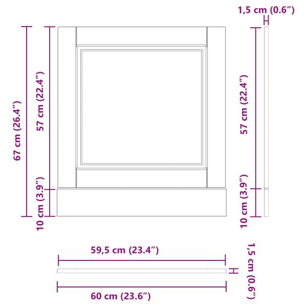 Кухненски шкаф Черния дъб 60 x 1,5 x 67 см Инженерно дърво