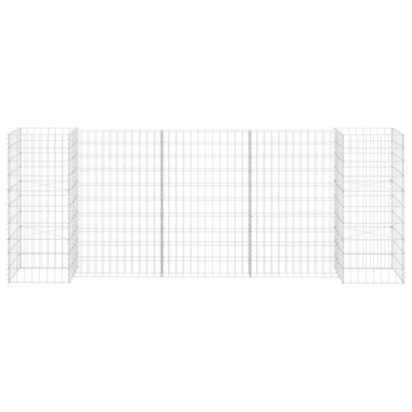 Габион плантер Н-образен, стоманена тел, 260x40x100 cм