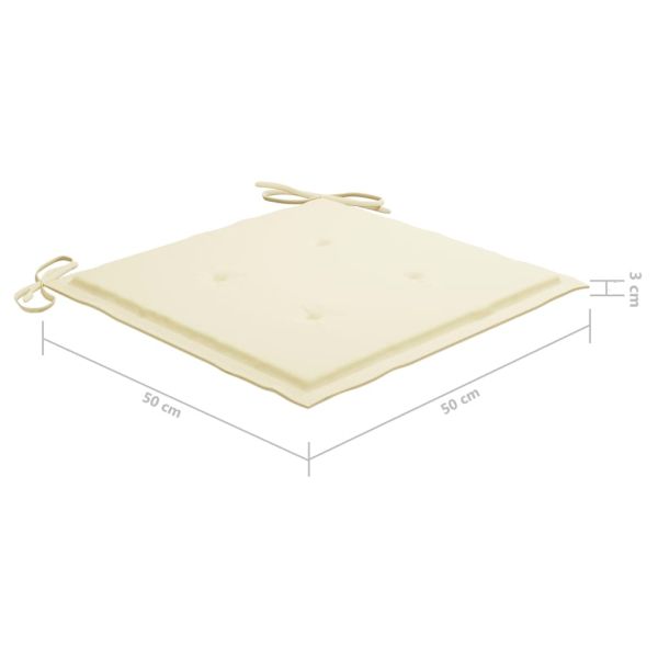 Градински столове с възглавници, 6 бр, акация масив