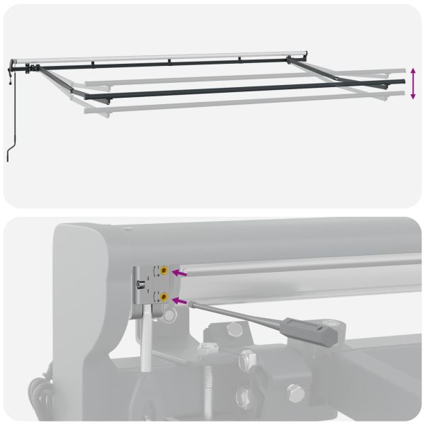 Сгъваем навес Синьо и бяло 350 x 200 cm Полиестер и алуминий