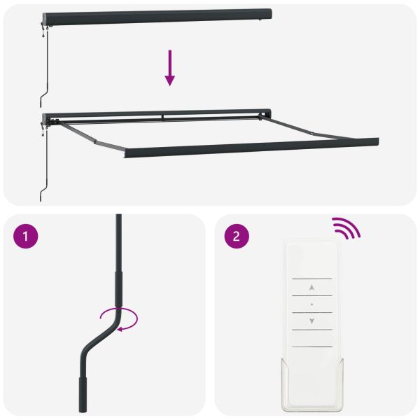 Сенник Черно 300 x 250 x 165 см Полиестер и алуминий