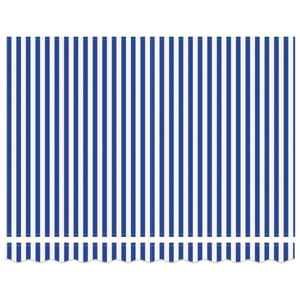 Сгъваем навес Синьо и бяло 350 x 250 cm Полиестер и алуминий