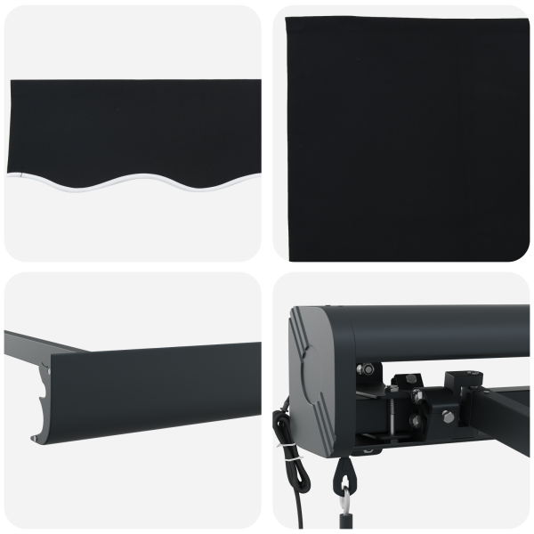 Сенник Черно 350 x 250 x 165 см Полиестер и алуминий