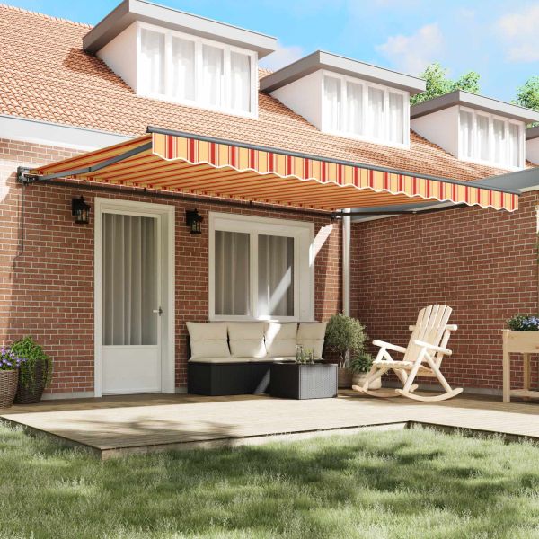 Сгъваем навес Многоцветен 450 × 300 cm Алуминий и Тъкан