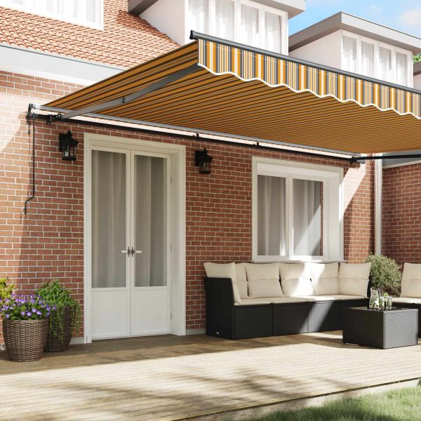 Сгъваем навес Многоцветен 500 × 300 cm Тъкан и алуминий