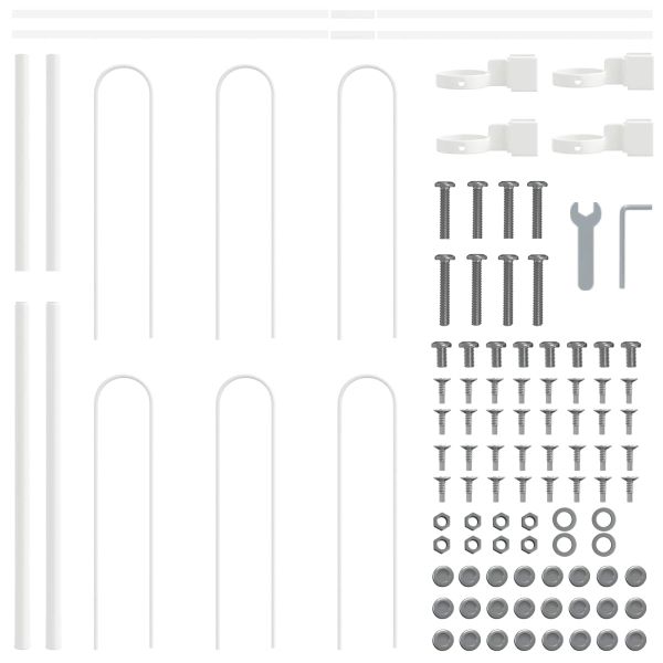 Градска ограда 9 pcs Бяло 15,3 x 0,8 м