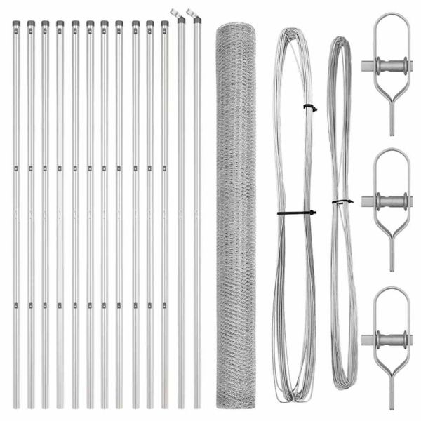 Стълб за ограда. Сребрист 25 x 1,5 м (25 мм мрежа) Стомана