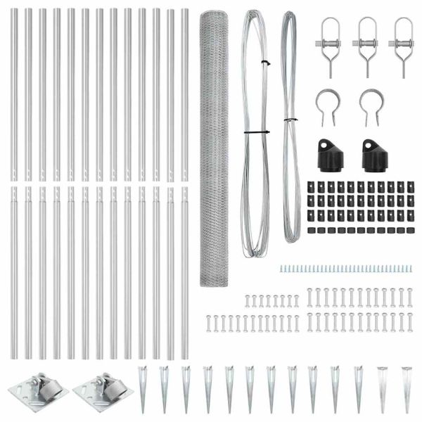 Стълб за ограда. Сребрист 25 x 1,5 м (25 мм мрежа) Стомана