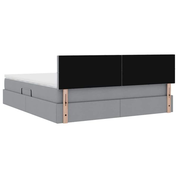 Легло с място за съхранение и матрак Светлосиво 160 x 200 cm