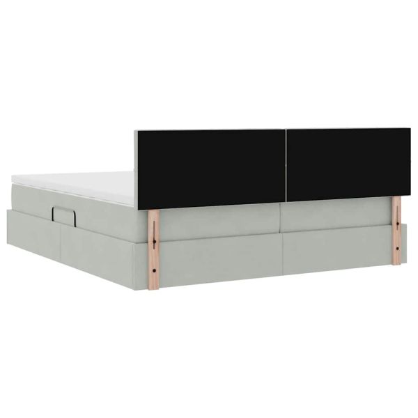 Легло с място за съхранение с матрак Светлосиво 90 x 200 cm