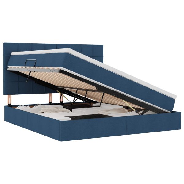 Легло с място за съхранение и матрак Синьо 160 x 200 cm