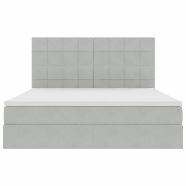 Легло с място за съхранение и матрак Светлосиво 160 x 200 cm