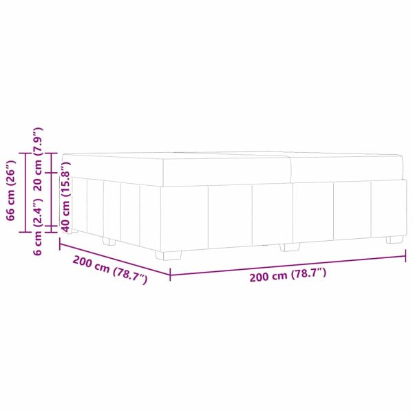 Рамка за легло с матрак Тъмен сив 200 x 200 cm текстил
