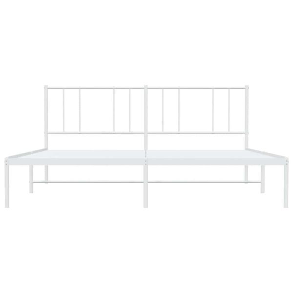 Метална рамка за легло с горна табла, черна, 183x213 см