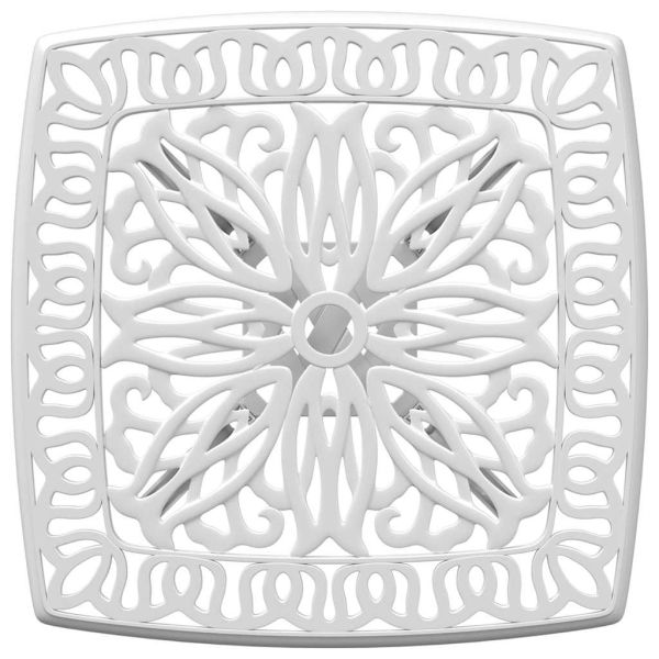 Градинска маса, бяла, 53x53x53 см, лят алуминий