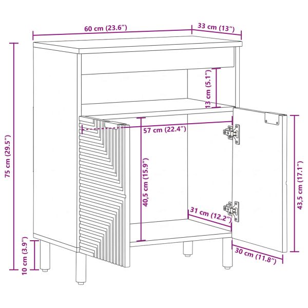 Служебен шкаф с чекмедже с рафт Естествен 60 x 33,5 x 75 см