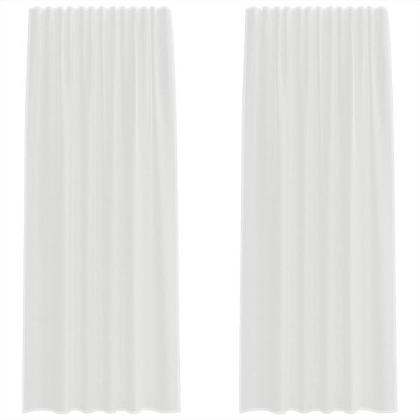 Пердета от воал с прът джобове, 2 бр, бяло