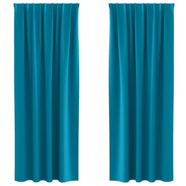 Завеси за затъмняване с пръстени 2 pcs Тюркоаз 245 x 140 см