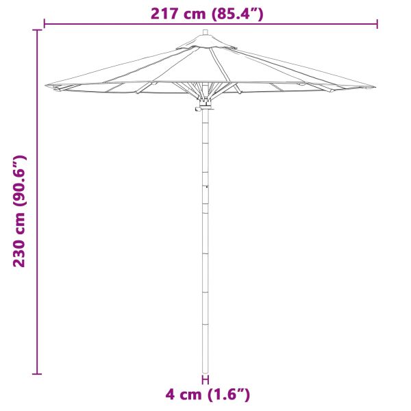 Градински парасол Кремаво Бяло Ø 270 x 260 см бамбук