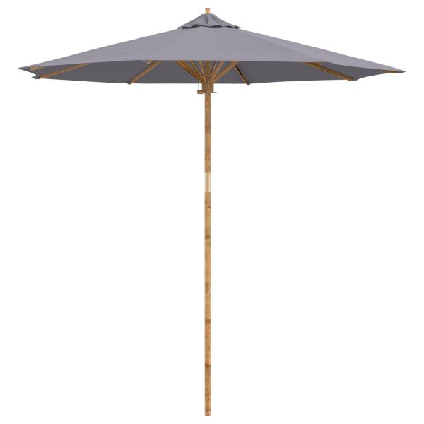 Градински парасол Тъмен сив Ø 270 x 260 см бамбук