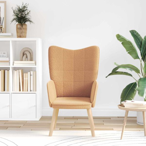 фотьойл Бежово 62 x 67 x 95,5 см Тъкан Шерпа